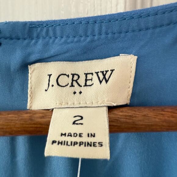 J.Crew New Women's Blue Square Neck Short Sleeve Dress Size 2 - Picture 7 of 13